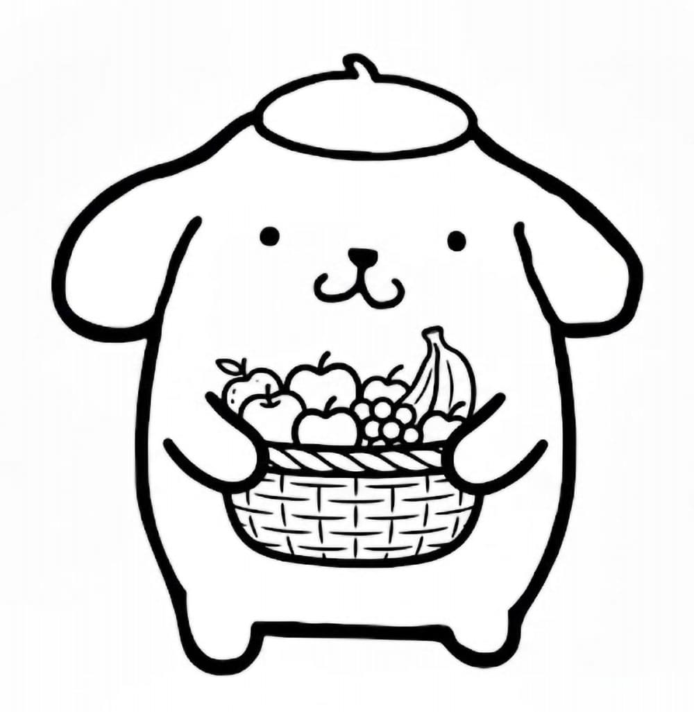 Pompompurin e frutta da colorare