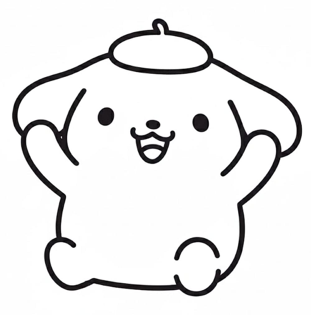 Pompompurin felice da colorare