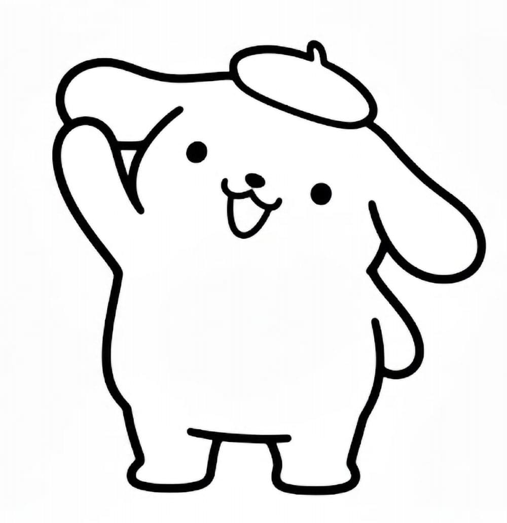 Pompompurin sorride felice da colorare