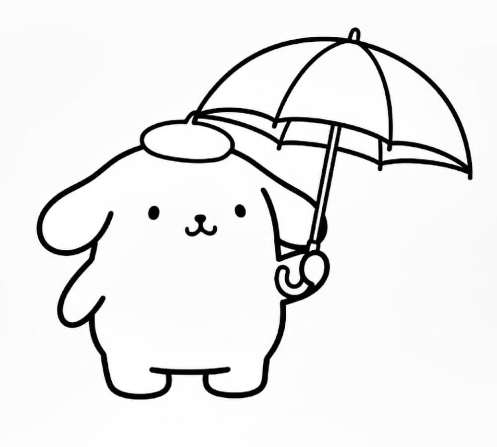 Pompompurin tiene l'ombrello da colorare