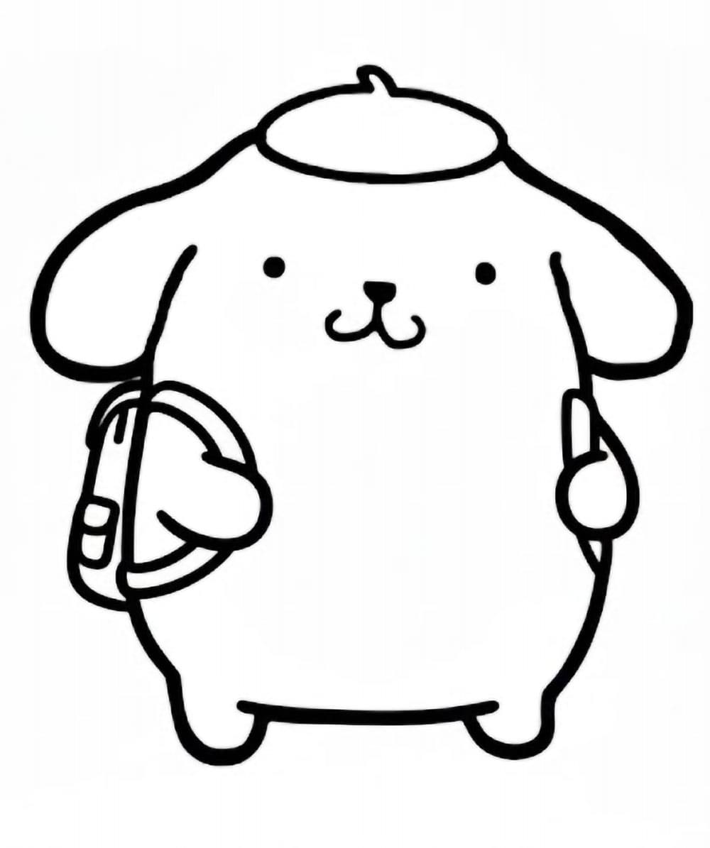 Pompompurin va a scuola da colorare