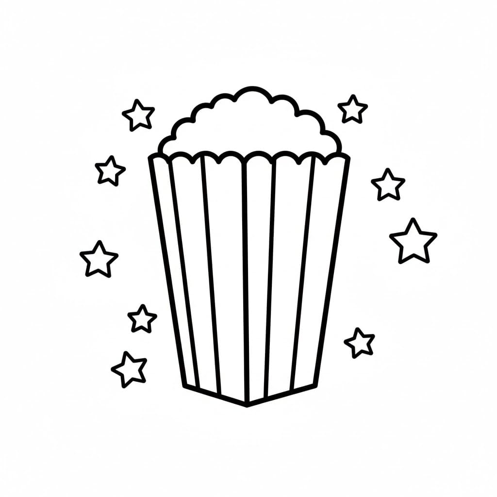 Popcorn a stella da colorare