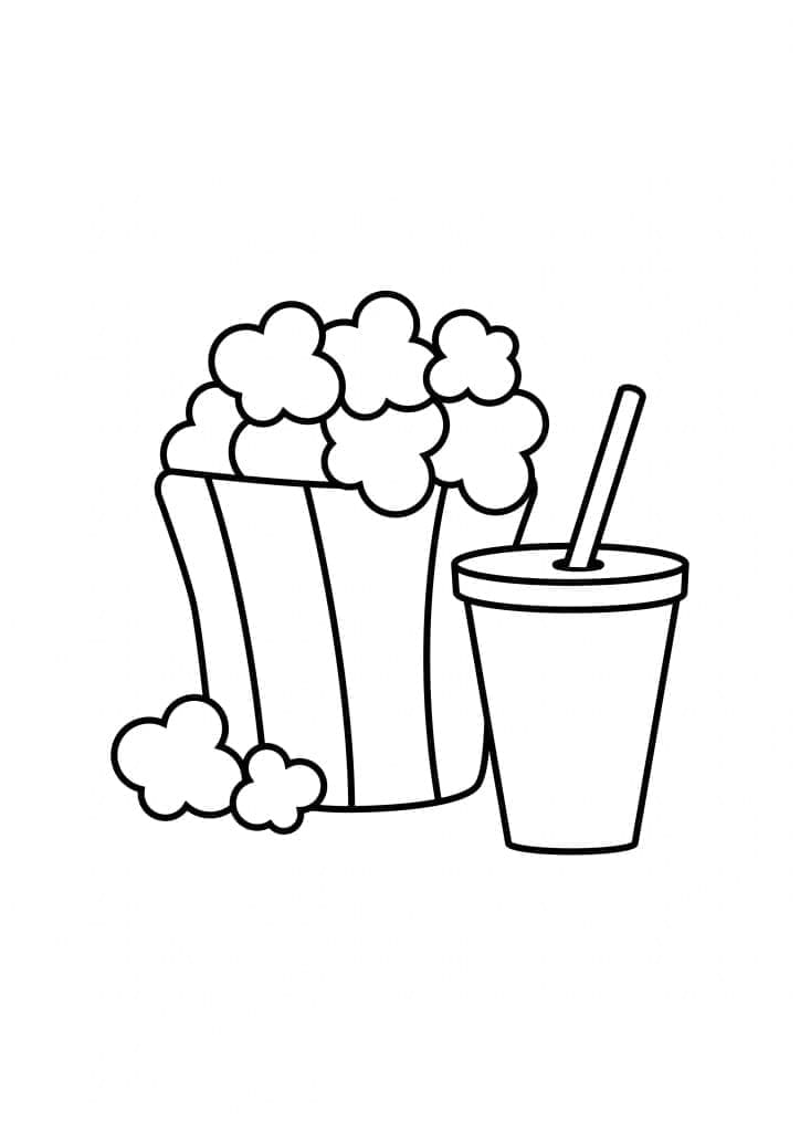 Popcorn con bibita da colorare