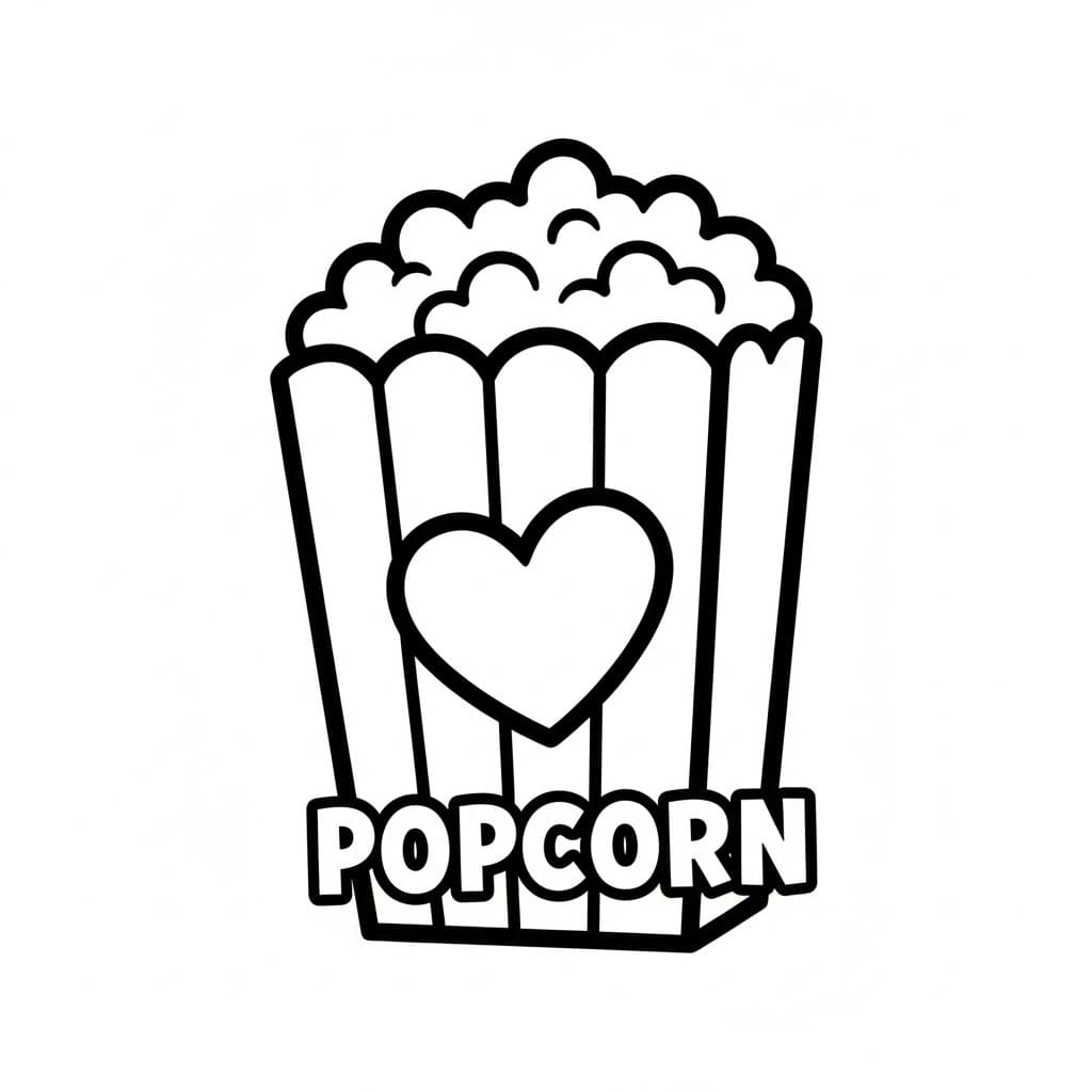 Popcorn dell'amore da colorare