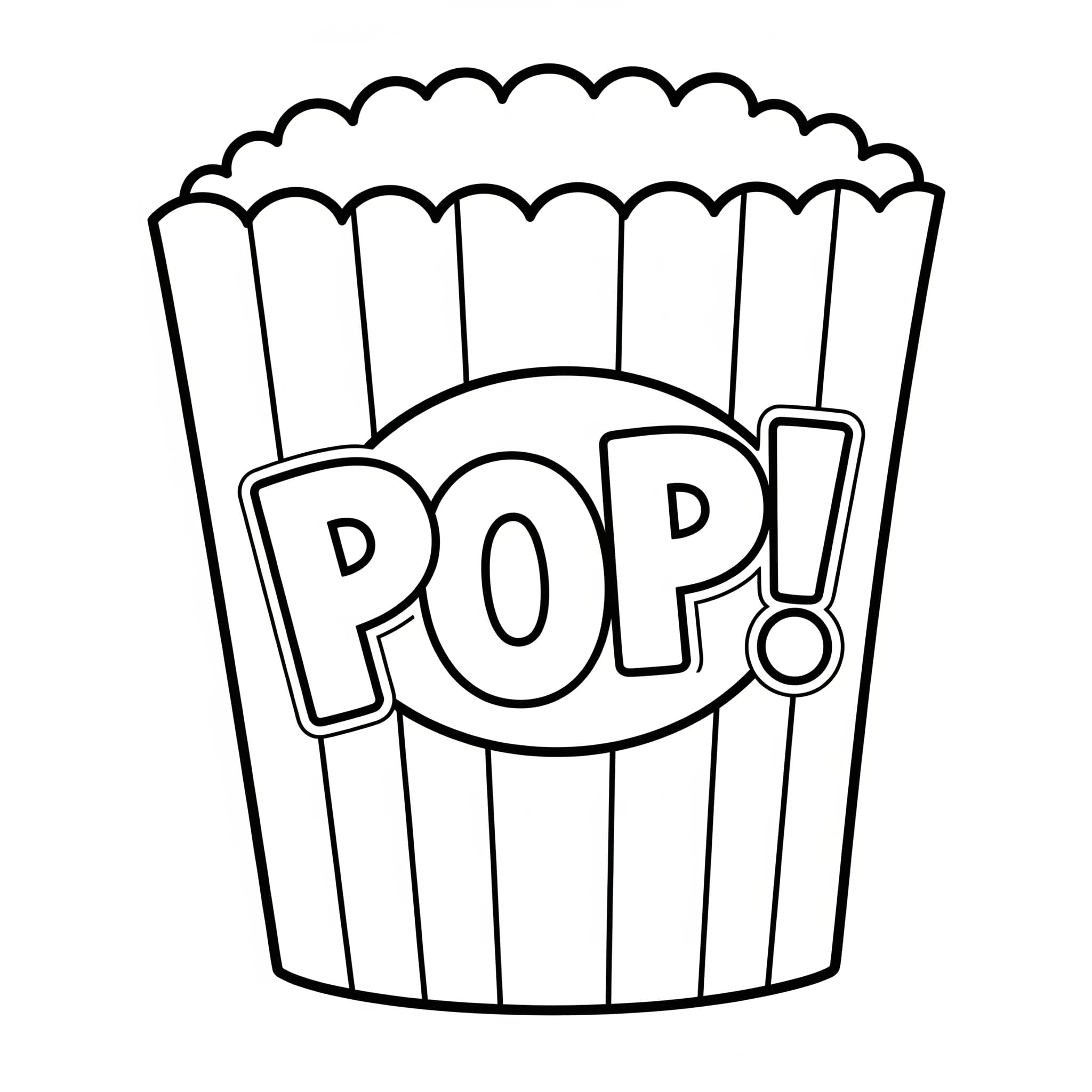 Popcorn per bambini in età prescolare da colorare