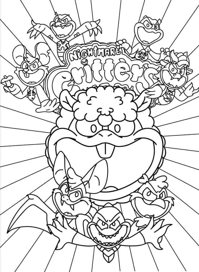 Poppy Playtime 4 di Nightmare Critters da colorare