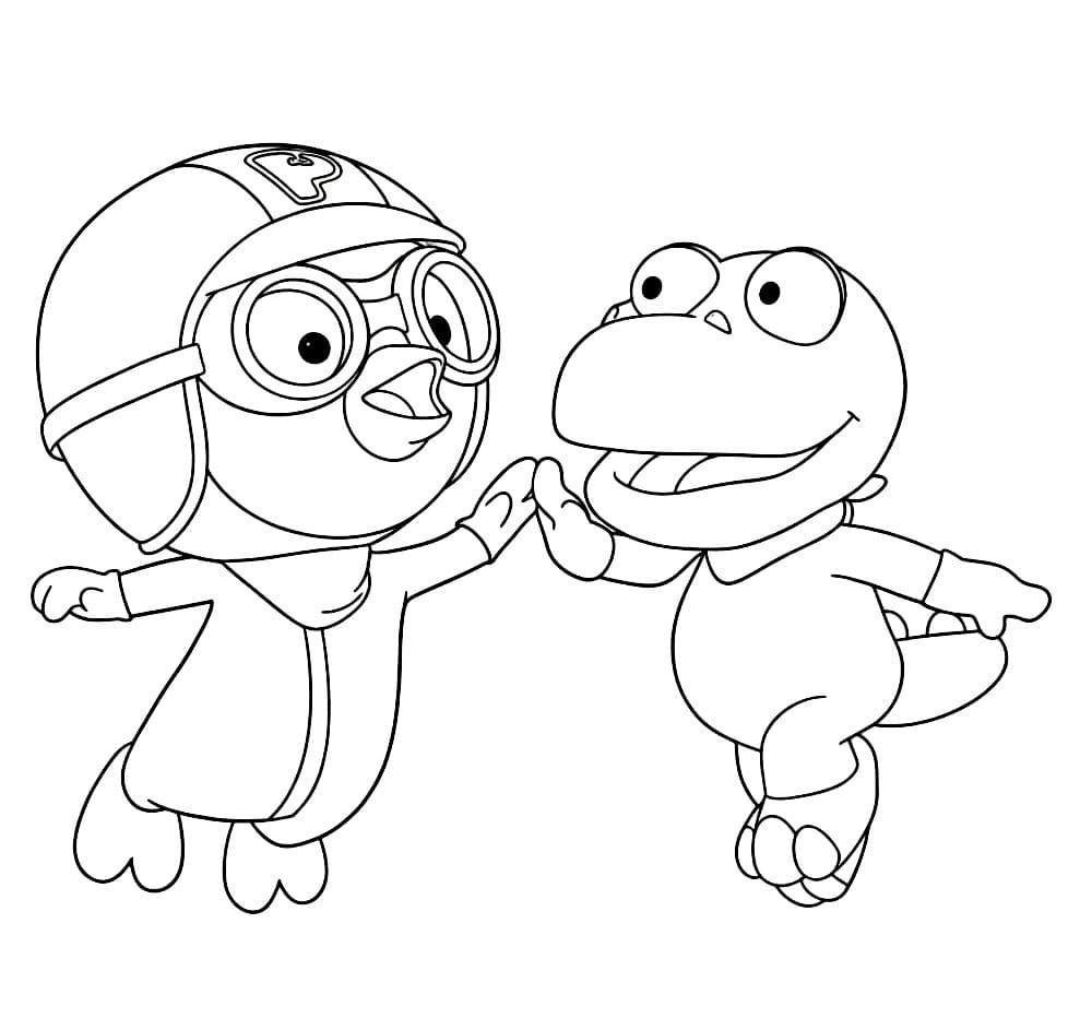 Pororo con Crong da colorare