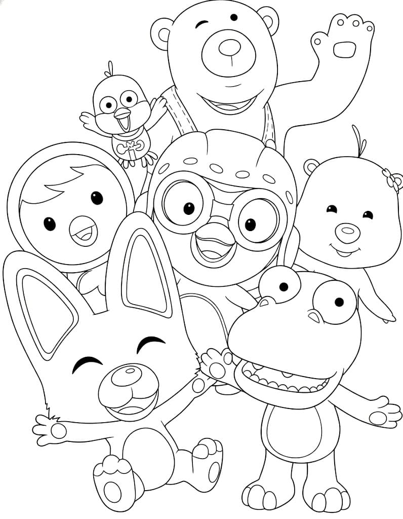 Pororo e amico carini da colorare