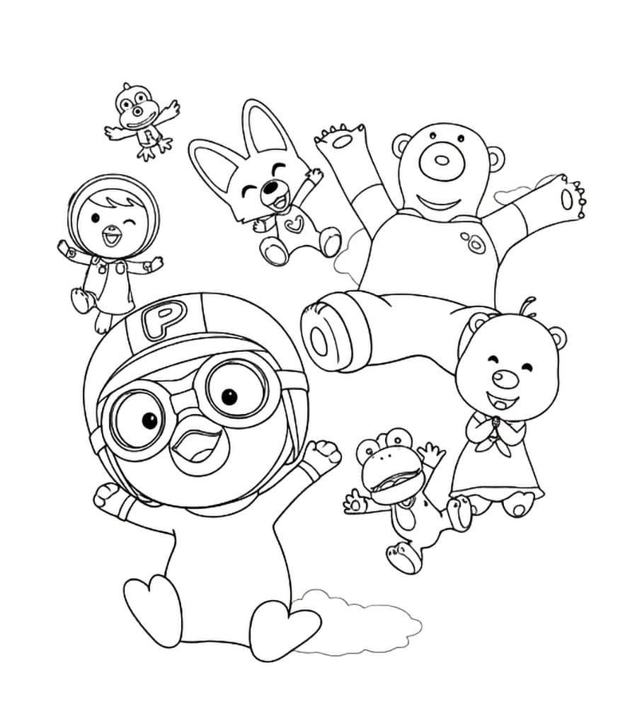 Pororo e amico da colorare