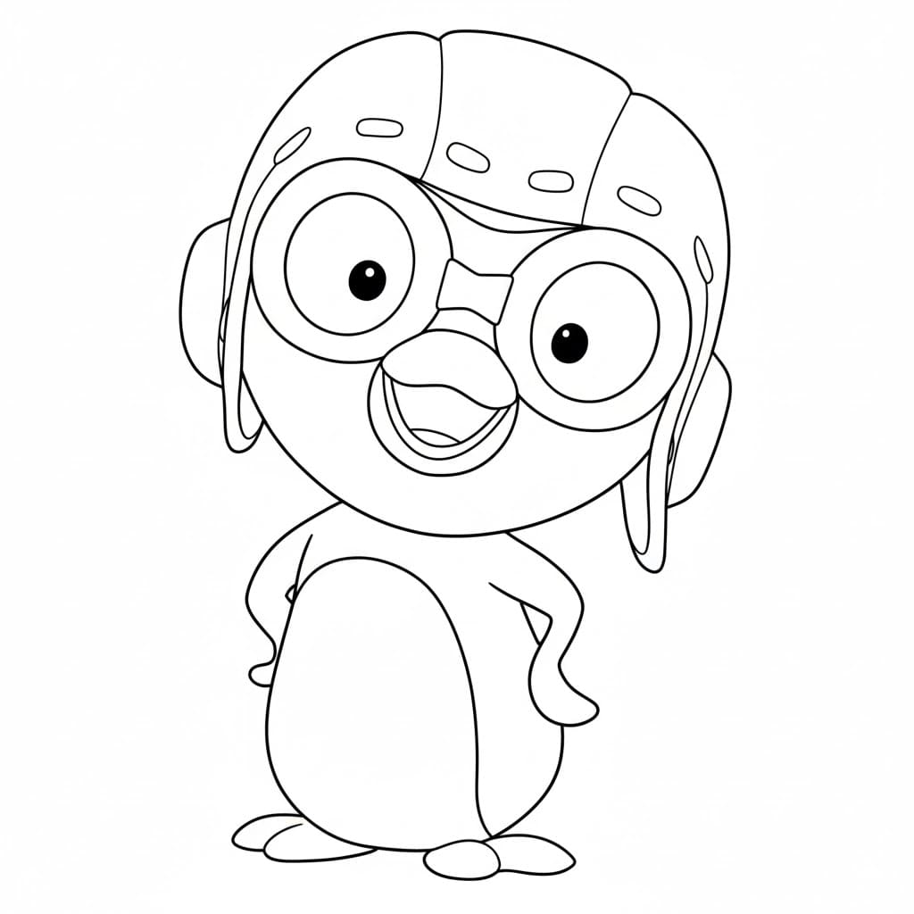 Pororo felice da colorare