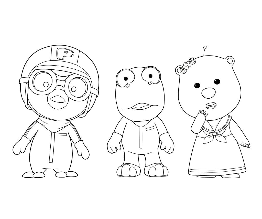 Pororo stampabile da colorare