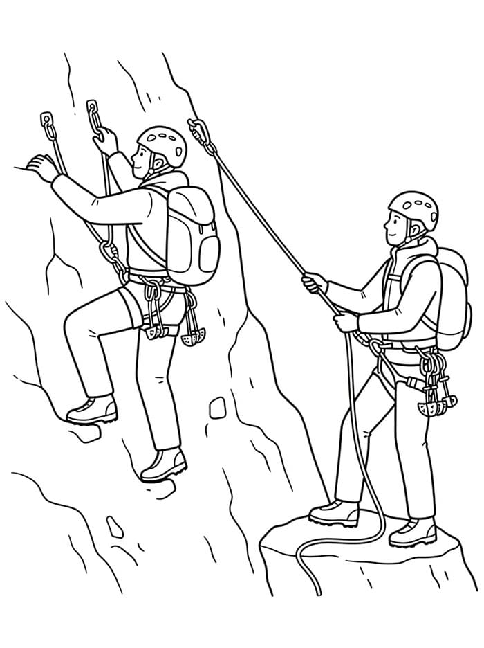 Pratica alpinistica da colorare
