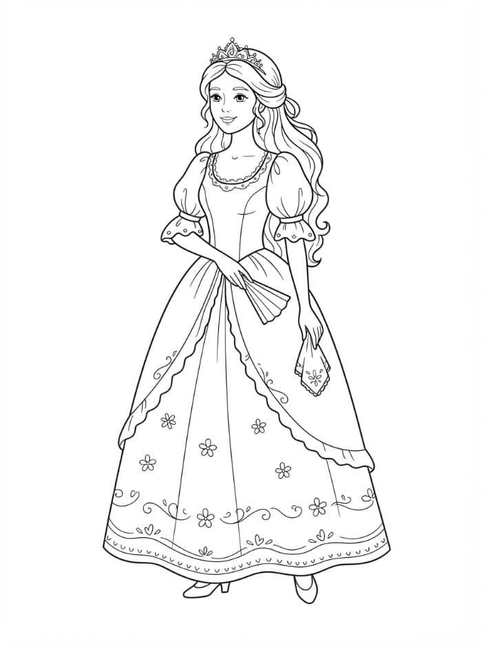 Principessa elegante da colorare