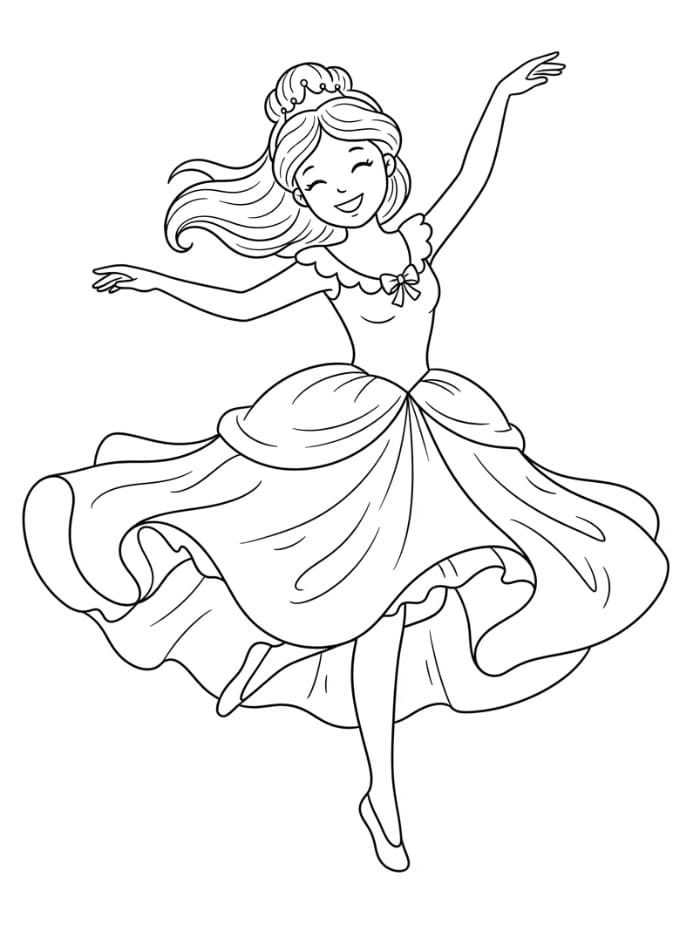 Principessa felice da colorare