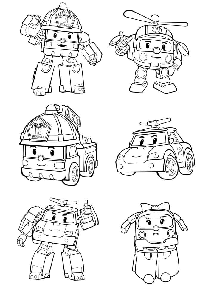 Printable Robocar Poli da colorare
