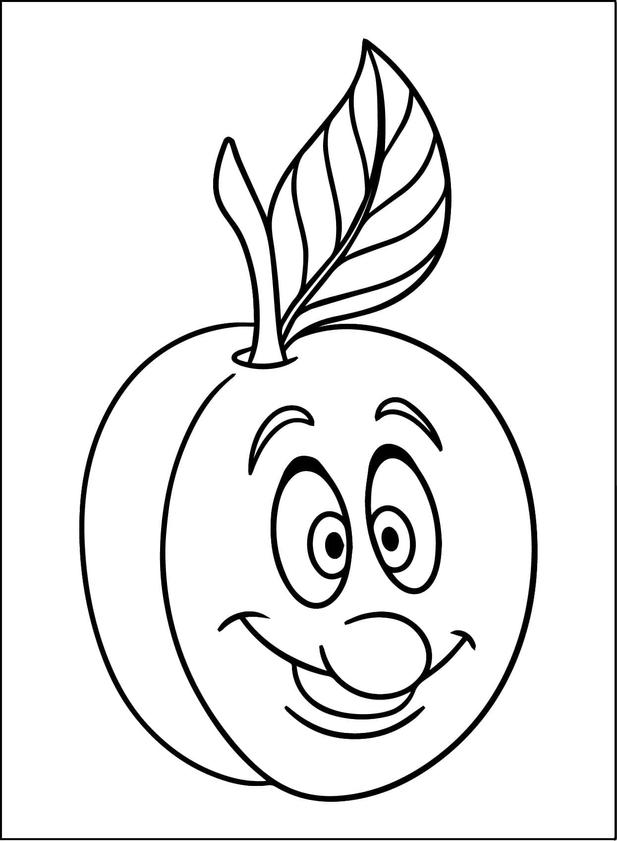 Prugna divertente da colorare