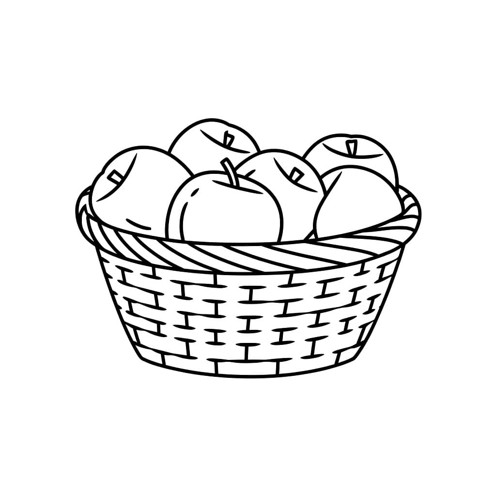 Prugne nel cestino da colorare