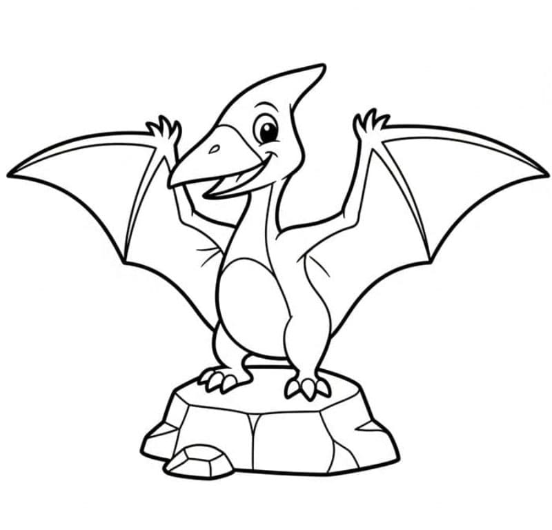 Pterodattilo base da colorare
