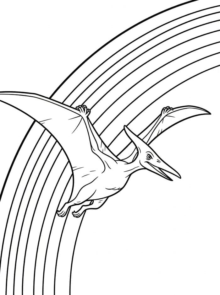 Pterodattilo che atterra da colorare