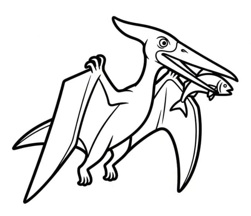 Pterodattilo che pesca da colorare