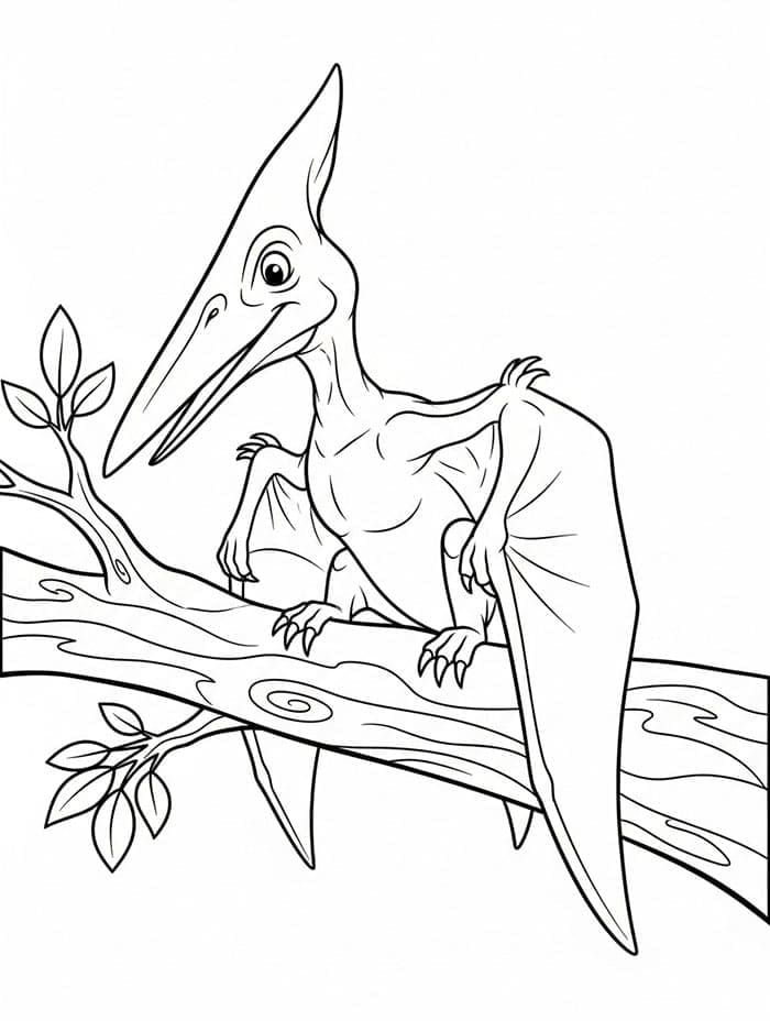 Pterodattilo con la montagna da colorare