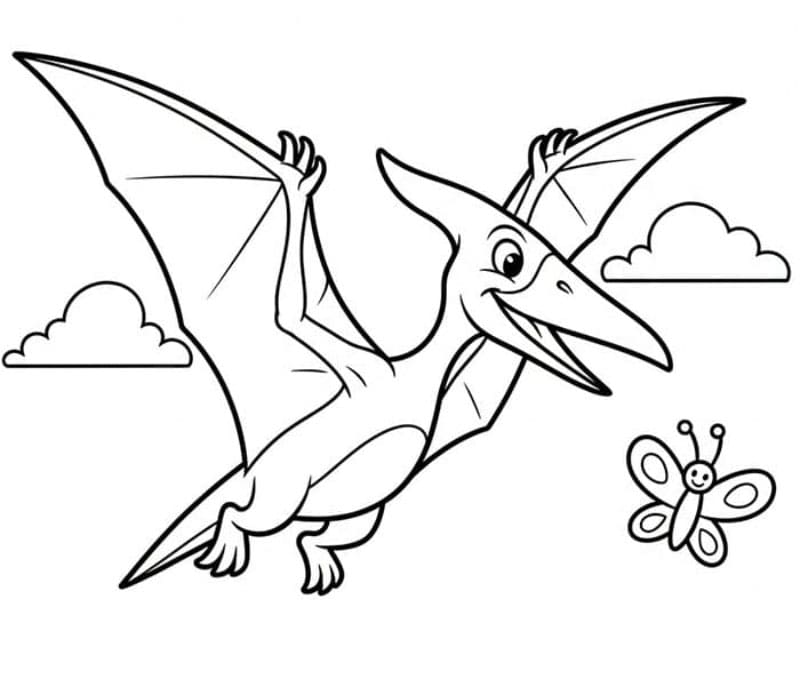 Pterodattilo dei cartoni animati da colorare
