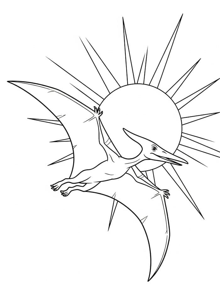 Pterodattilo e fiore da colorare