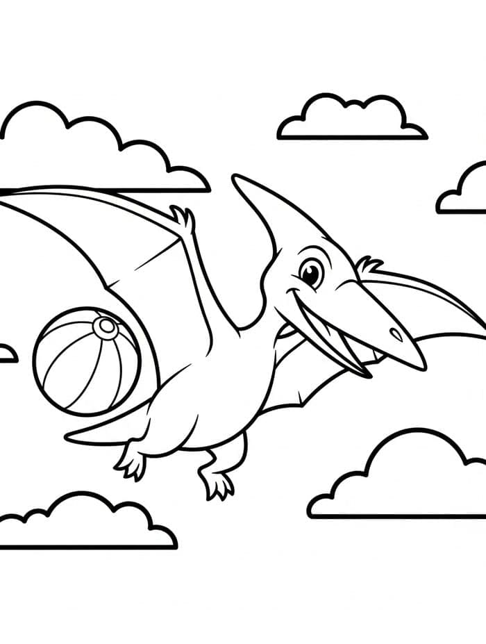 Pterodattilo realistico sulla roccia da colorare