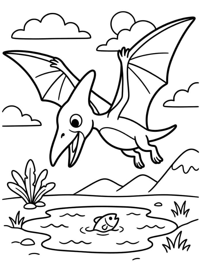 Pterodattilo semplice da colorare