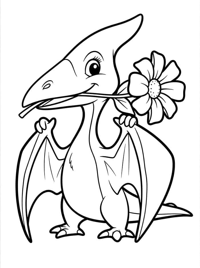 Pterodattilo sorridente da colorare