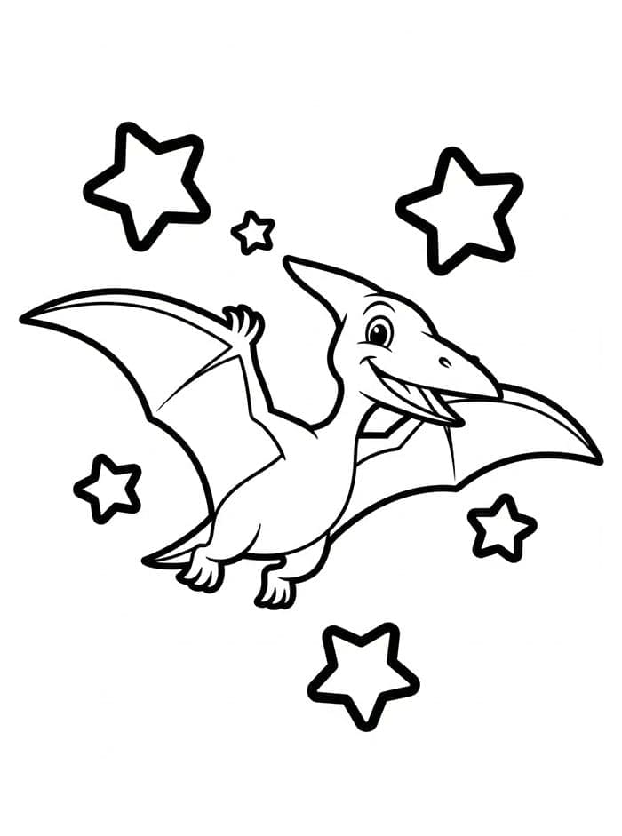 Pterodattilo su un albero da colorare