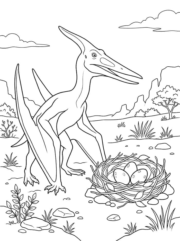 Pterodattilo sulla montagna da colorare