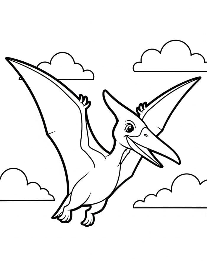 Pterodattilo sulla roccia immagine da colorare