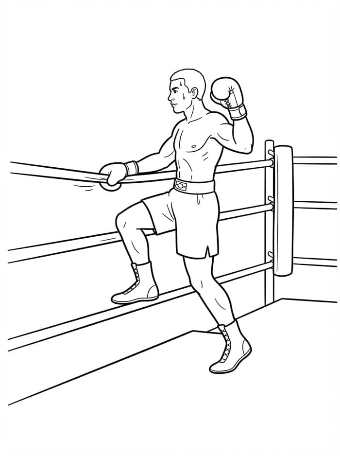 Pugile che entra sul ring da colorare
