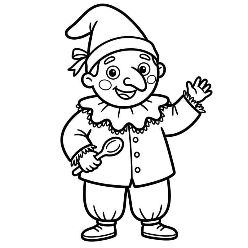 Pulcinella carina da colorare
