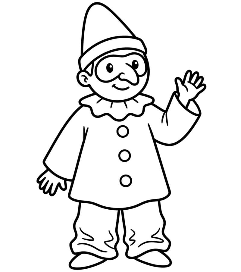 Pulcinella per bambini da colorare