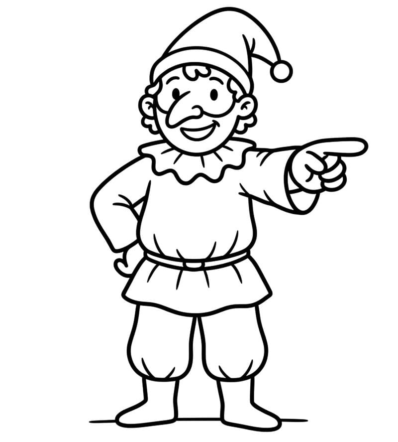 Pulcinella punta da colorare