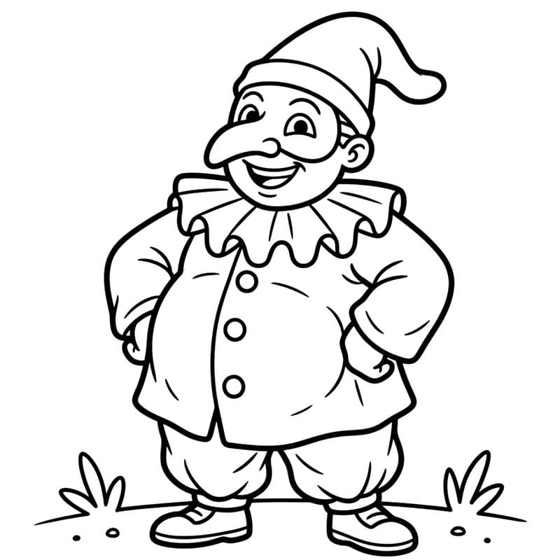 Pulcinella ride da colorare