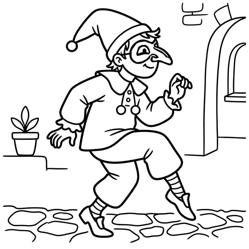 Pulcinella tipto da colorare
