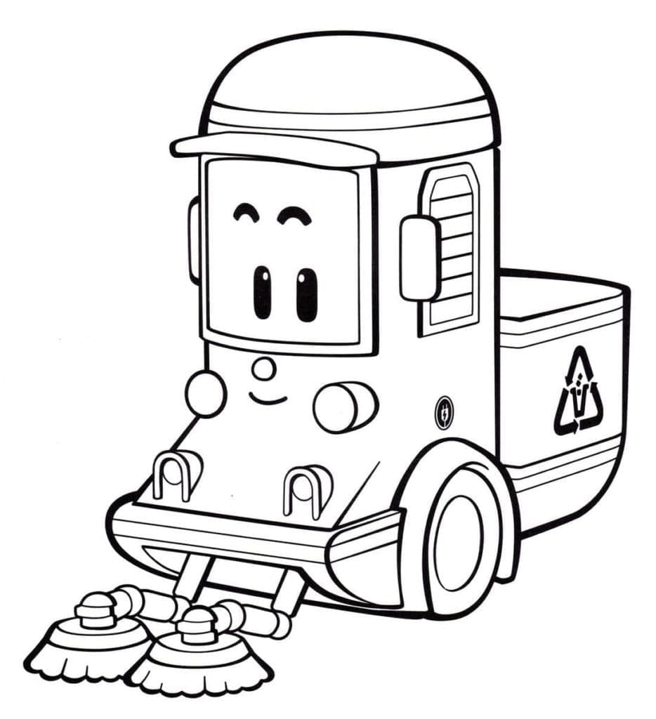 Pulisci da Robocar Poli da colorare