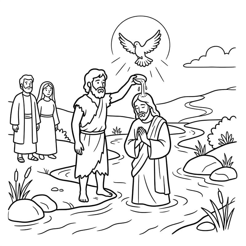 Puro Battesimo dello Spirito da colorare