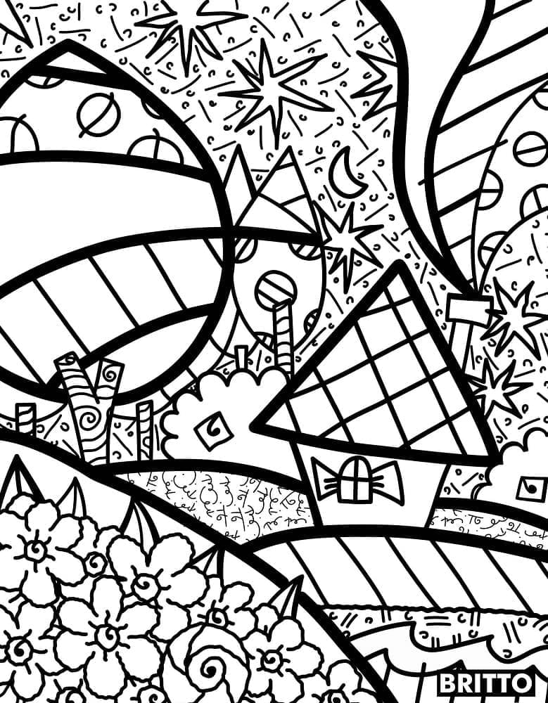 Quadro di Romero Britto da colorare
