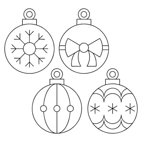 Quattro ornamenti da colorare