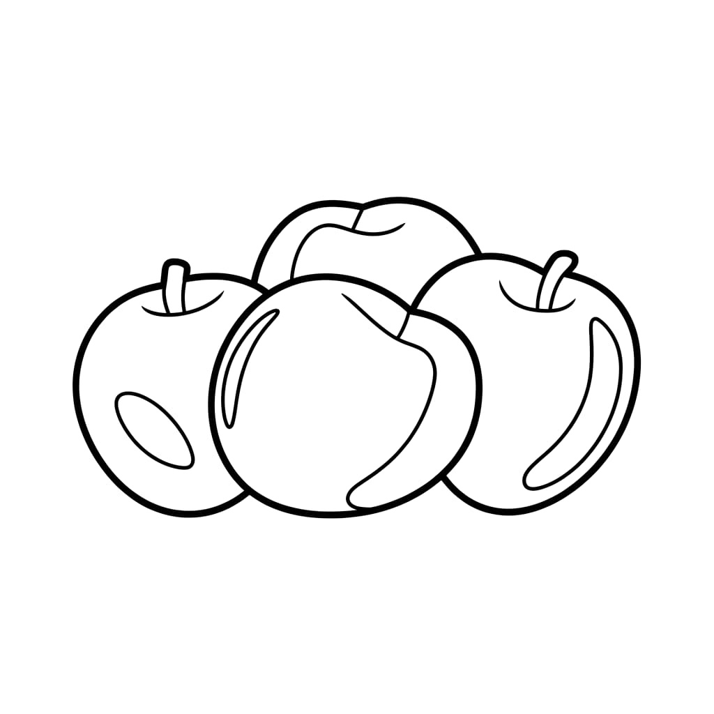 Quattro prugne da colorare