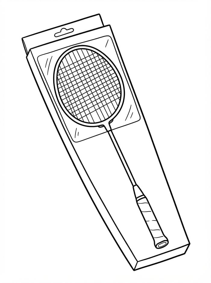 Racchetta da badminton in scatola da colorare