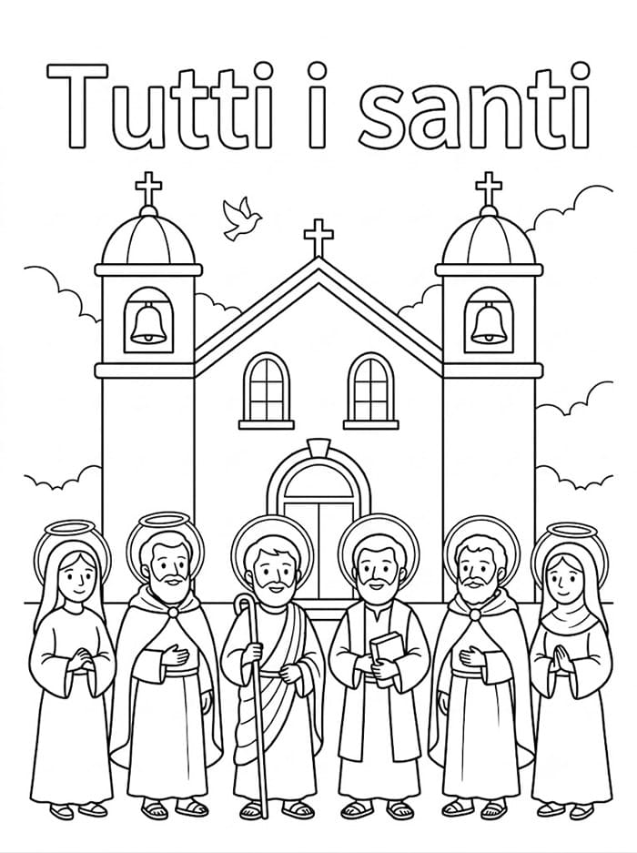 Raduno di Tutti i santi da colorare