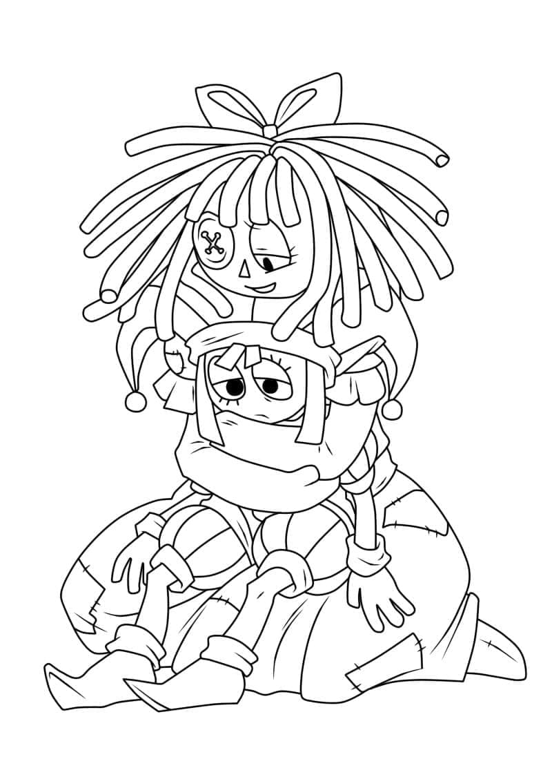 Ragatha e Pomni da colorare