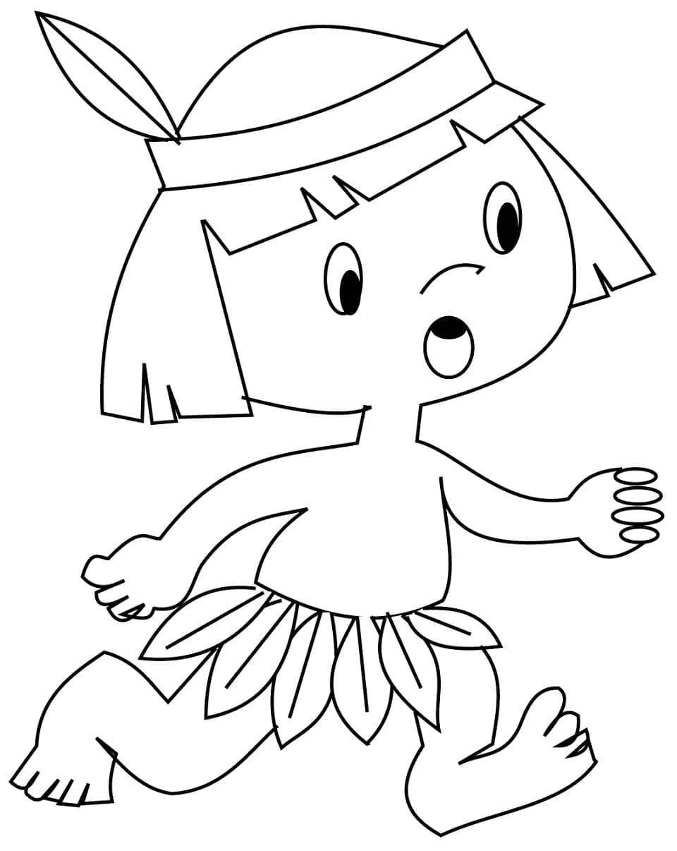 Ragazzo indiano divertente da colorare