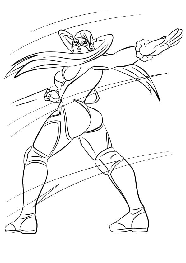 Rainbow Mika from Street Fighter da colorare