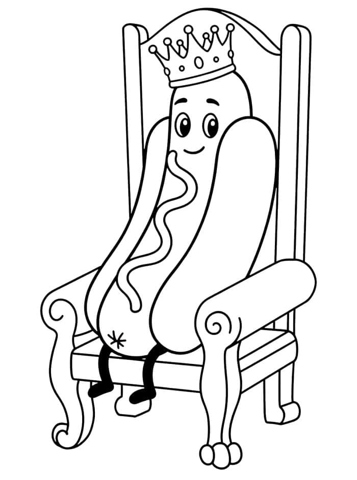 Re degli Hot Dog da colorare